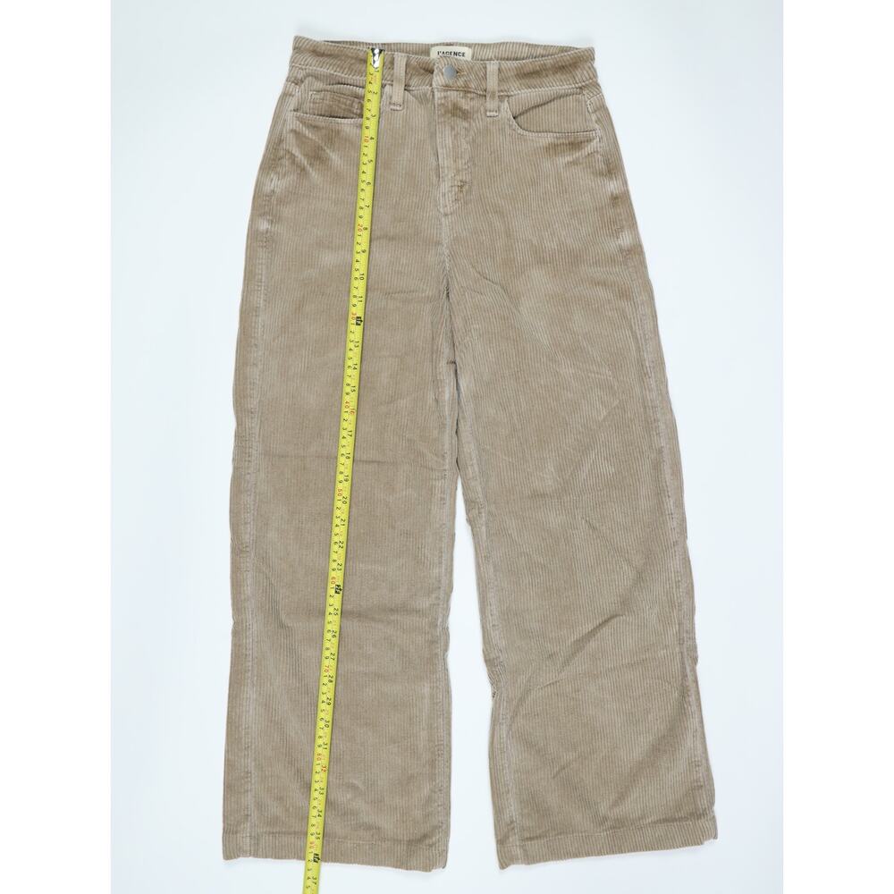 L’AGENCE Scottie Wide Leg Corduroy Pants 26 High Rise Beige Taupe Quiet Luxury - Picture 8 of 14
